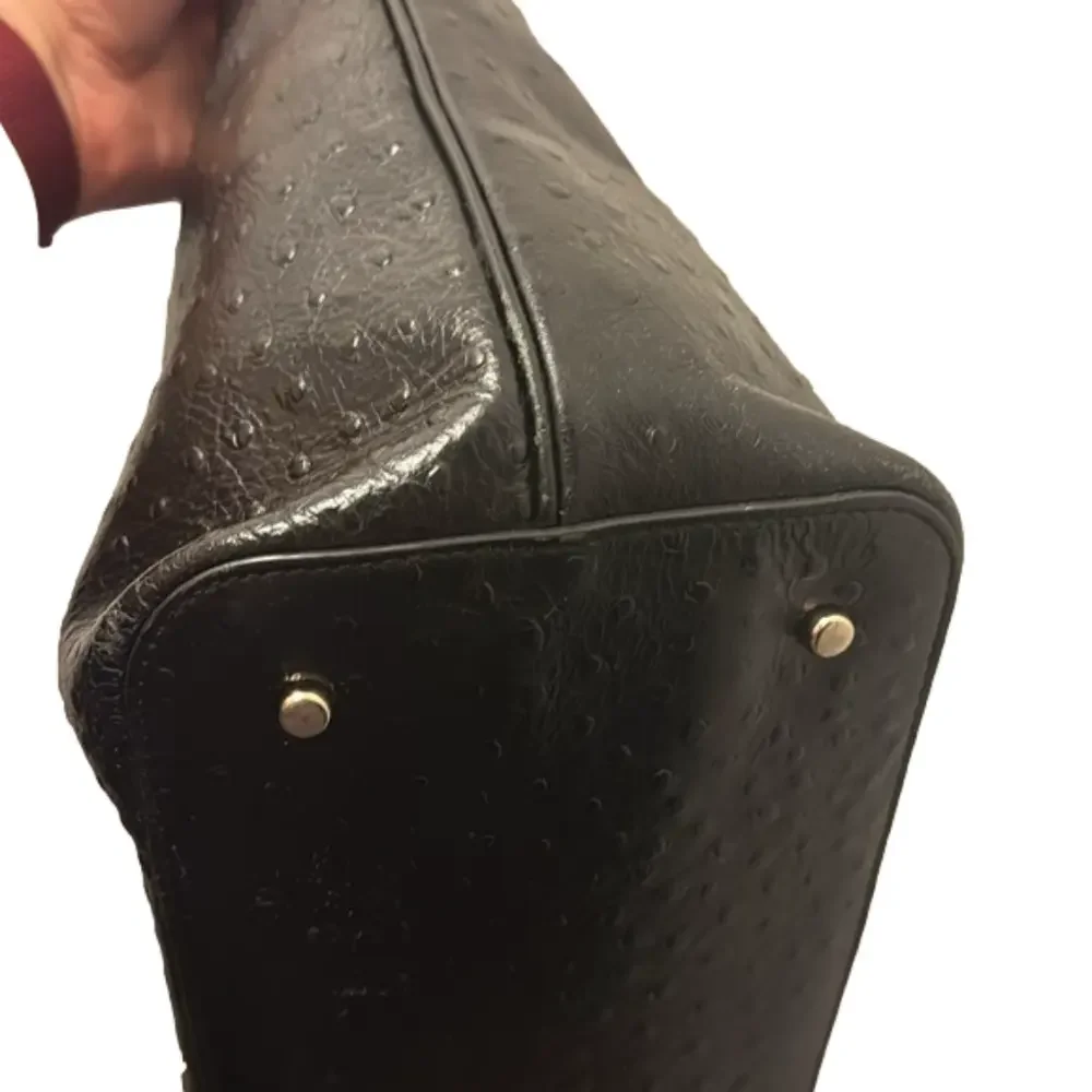 KATE SPADE ♠️ Harmony Valencia Road Black Leather Tote Ostrich Embossed bow
